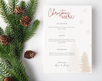 christmas menu canva, christmas menu mockup, christmas menu template, holiday menu template, christmas menu, printable christmas menu