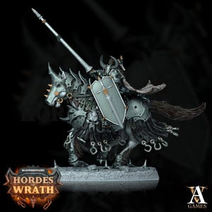 Herald of Wrath | Demon Cavalry Rider Miniature | Archvillain Games | Hordes of Wrath | 3d Printed Resin Mini | Fantasy | DnD | RPG