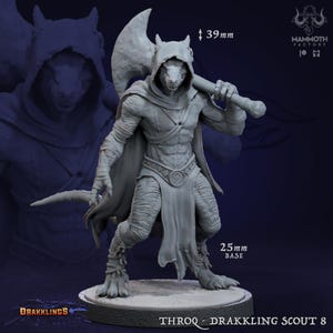 Throq, Drakkling Scout | Dragonborn Barbarian Fighter Miniature | Mammoth Factory | Dragons Keep | Resin | Fantasy | DnD | RPG