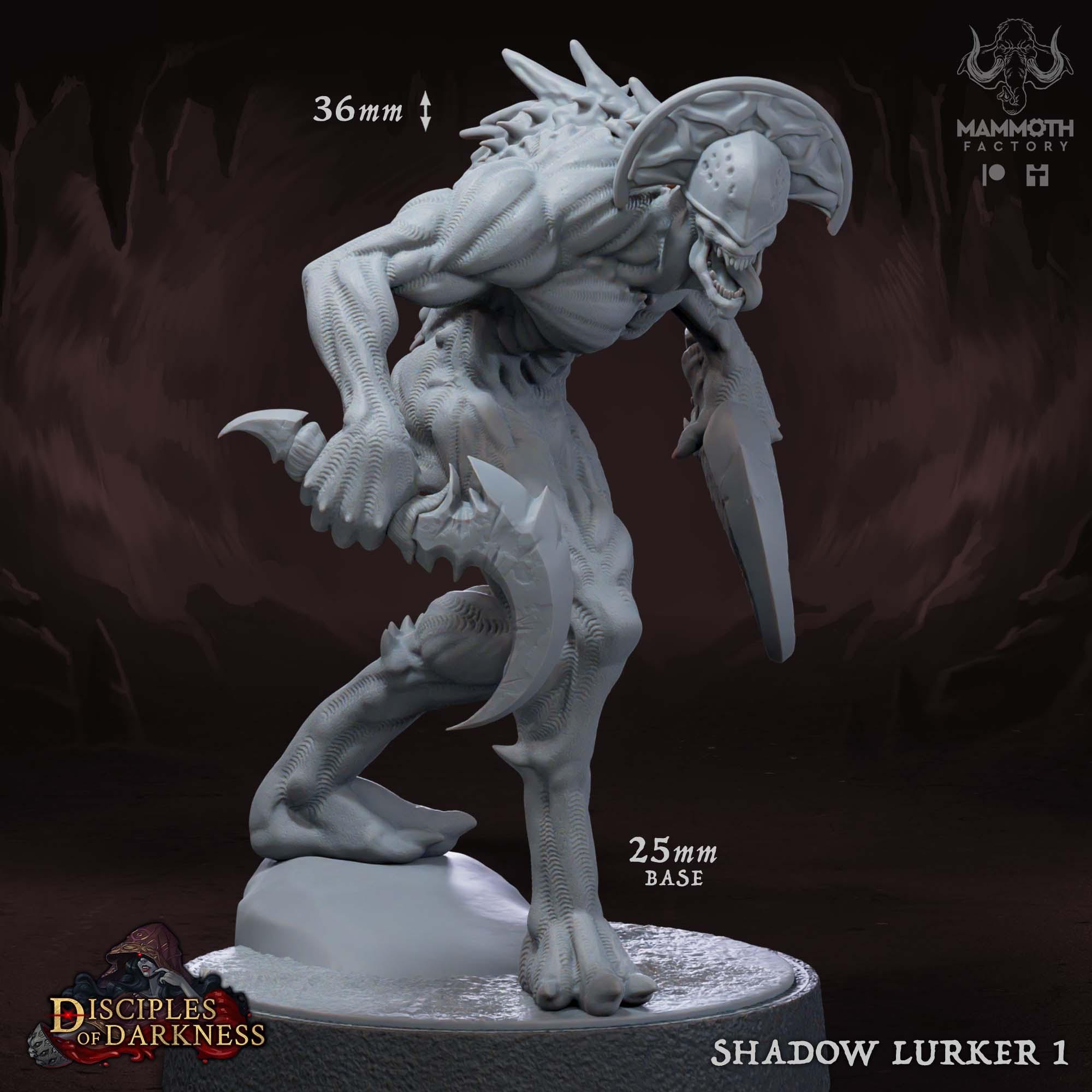 Shadow Lurker | Underdark Monster Miniature | Mammoth Factory | Disciples of Darkness | 3D Printed Resin Mini | Fantasy | DnD | RPG