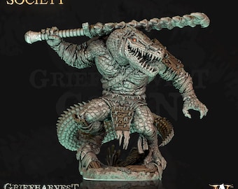 Klobur Stobigul | Crocodile alligator miniature | Jeux Archvilain | Assemblée de la Récolte du chagrin | Mini impression 3D en résine | Fantaisie | MdD | RPG