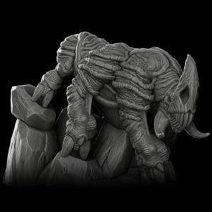 Rawhorn | Dark Fantasy Beast Miniature | Rocket Pig Games | Death Haven | 3d Printed Resin Mini | Fantasy | DnD | RPG | TTRPG | Tabletop
