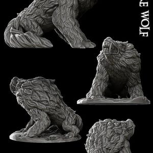 Dire Wolf | Beast Animal Miniature | Rocket Pig Games | 3d Printed Resin Mini | Fantasy | DnD | RPG | TTRPG | Tabletop