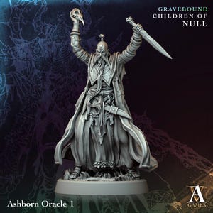 Ashborn Oracle | Undead Phantom Miniature | Archvillain Games | Children of Null | 3d Printed Resin Mini | Fantasy | DnD | RPG
