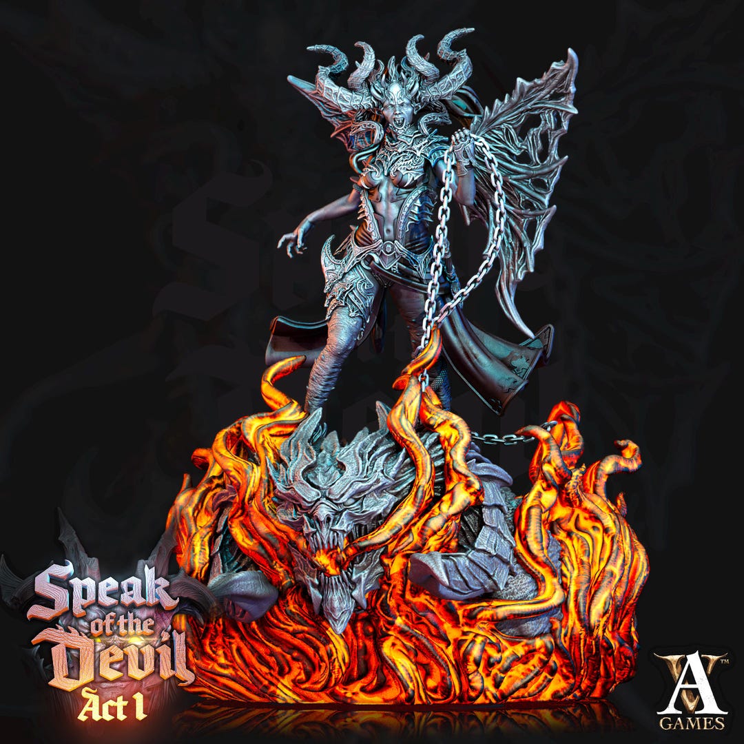 Fierna 3D Printed Devil Miniature for Tabletop Rpgs and D&D ...