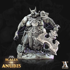 Anubian Brute | Desert Jackal Monster Miniature | Archvillain Games | Scales of Anubis | 3d Printed Resin Mini | Fantasy | DnD | RPG