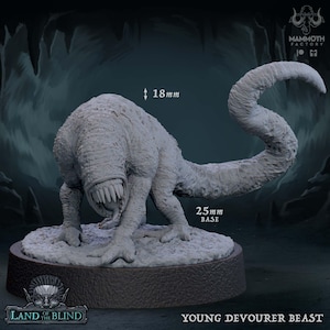 Young Devourer Beast | Underdark Eldritch Miniature | Mammoth Factory | Land of the Blind | 3d Printed Resin Mini | Fantasy | DnD | RPG