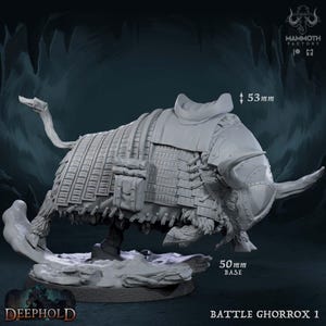 Battle Ghorrox | Beast Miniature | Mammoth Factory | Deephold | 3d Printed Resin Mini | Fantasy | DnD | RPG | TTRPG | Tabletop