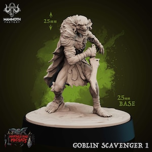 Goblin Scavenger | Goblin Miniature | Mammoth Factory | Marshes and Madlads | 3d Printed Resin Mini | Fantasy | DnD | RPG | TTRPG | Tabletop
