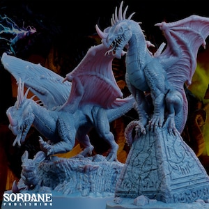 Blue Wyrmling | Water Dragon Miniature | Sordane Publishing | Pantheons | 3d Printed Resin Mini | Fantasy | DnD | RPG