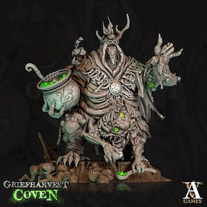 Mother Glutkin | Swamp Hag Bog Witch Miniature | Archvillain Games | Griefharvest Coven | 3d Printed Resin Mini | Fantasy | DnD | RPG