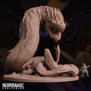 Noklura | Giant Serpent Snake Worm Miniature | Sordane Publishing | Monster Mayhem 2 | 3d Printed Resin Mini | Fantasy | DnD | RPG | TTRPG