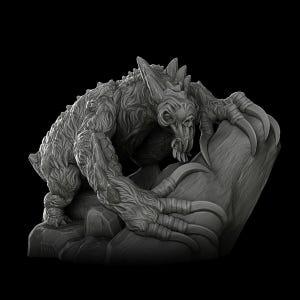 Spineback Sloth | Dark Fantasy Beast Miniature | Rocket Pig Games | Death Haven | 3d Printed Resin Mini | Fantasy | DnD | RPG | TTRPG