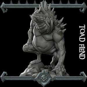 Kröte Fiend | Frosch Beast Miniatur | Raketen Schwein Spiele | 3D Gedruckt Resin Mini | Fantasie | D&D | Rollenspiel | TTPR | Tischplatte