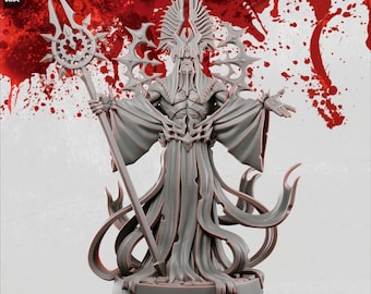 Ataxius - High Priest of Ivrean | Holy Priest Cleric Miniature | Goetia Miniatures | Fortress of Penance | Resin | Fantasy | DnD | RPG