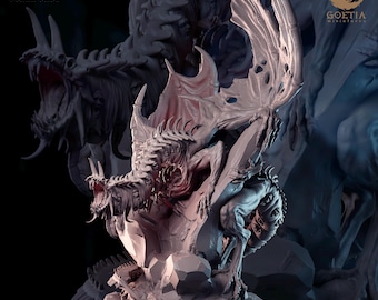 Kragul - Lord of Pestilance | Undead Dark Fantasy Dragon Miniature | Goetia Miniatures | Chapel of Ghouls | Resin | Fantasy | DnD | RPG