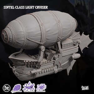 Sintel Class Light Cruiser | Airship with Playable Interior and Exterior | DnD | Terrain | TTRPG | Fantasy | RPG | Tabletop | Spelljammer
