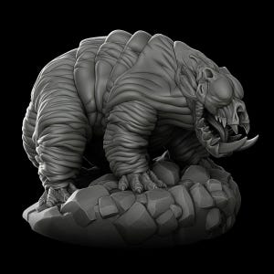 Den Mauler | Dark Fantasy Beast Miniature | Rocket Pig Games | Death Haven | 3d Printed Resin Mini | Fantasy | DnD | RPG | TTRPG | Tabletop