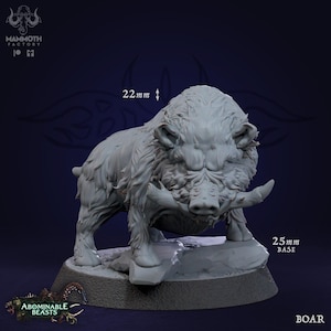 Boar | Beast Animal Miniature | Mammoth Factory | Abominable Beasts | 3d Printed Resin Mini | Fantasy | DnD | RPG | TTRPG | Tabletop
