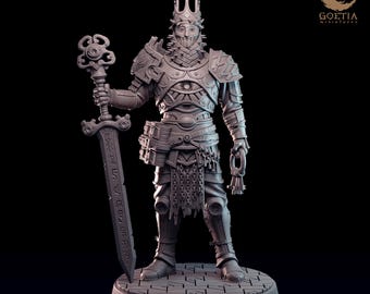 Wielder of the Blade | Male Fighter Paladin Miniature | Goetia Miniatures | Keepers of the Keys | 3d Printed Resin Mini | Fantasy | DnD