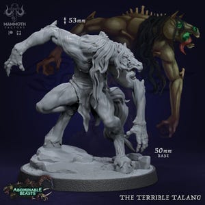The Terrible Talang | Beast Horror Miniature | Mammoth Factory | Abominable Beasts | 3d Printed Resin Mini | Fantasy | DnD | RPG | TTRPG