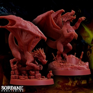 Red Wyrmling | Fire Dragon Miniature | Sordane Publishing | Pantheons | 3d Printed Resin Mini | Fantasy | DnD | RPG