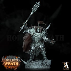 Blessed Champion of Gorkal | Undead Demon Knight Miniature | Archvillain Games | Hordes of Wrath | Resin | Fantasy | DnD | RPG