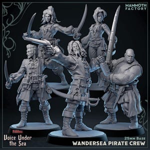 Wondersea Pirate | Ocean Pirate Miniature | Mammoth Factory | The Voice Under the Sea | 3D Printed Resin Mini | Fantasy | DnD | RPG