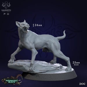 Dog | Beast Animal Miniature | Mammoth Factory | Abominable Beasts | 3d Printed Resin Mini | Fantasy | DnD | RPG | TTRPG | Tabletop