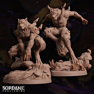 Mudbriar Varghast | Werewolf Beast Miniature | Sordane Publishing | Monster Mayhem 2 | 3d Printed Resin Mini | Fantasy | DnD | RPG | TTRPG