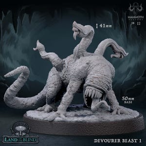 Devourer Beast | Underdark Eldritch Horror Miniature | Mammoth Factory | Land of the Blind | 3d Printed Resin Mini | Fantasy | DnD | RPG