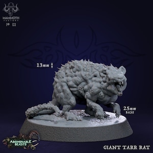 Giant Tarr Rat | Beast Animal Miniature | Mammoth Factory | Abominable Beasts | 3d Printed Resin Mini | Fantasy | DnD | RPG | TTRPG