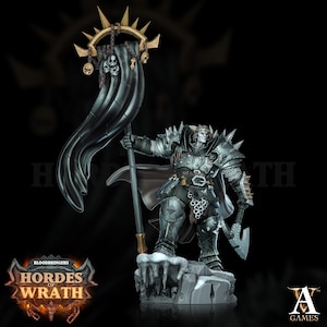 Gorkal Wrathenite | Undead Demon Knight Miniature | Archvillain Games | Hordes of Wrath | 3d Printed Resin Mini | Fantasy | DnD | RPG