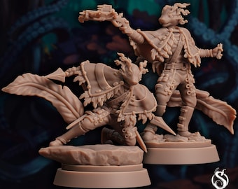 Axolian Ranger | Ranger Rogue Fighter Miniature | Sordane Publishing | The Awakening | 3d Printed Resin Mini | Fantasy | DnD | RPG | TTRPG