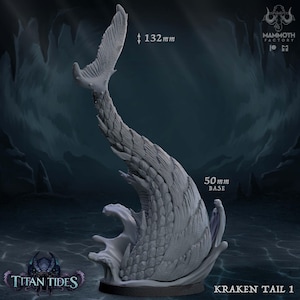 Storm Titan Kraken Tails | Sea Kraken Miniature | Mammoth Factory | Titan Tides | 3D Printed Resin Mini | Fantasy | DnD | RPG