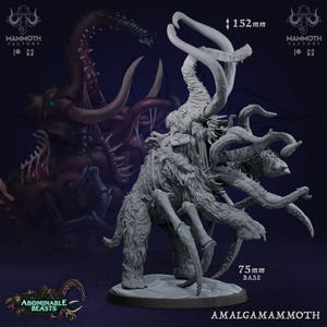 Amalgamammoth | Eldritch Horror Beast Miniature | Mammoth Factory | Abominable Beasts | 3d Printed Resin Mini | Fantasy | DnD | RPG