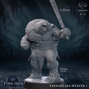 Yakkani Sea-Weaver | Ocean Tortle Miniature | Mammoth Factory | Titan Tides | 3D Printed Resin Mini | Fantasy | DnD | RPG