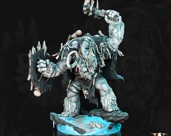 Mammuti | Ice Elephant Beast Creature Miniature | Archvillain Games | Path of Ice | 3d Printed Resin Mini | Fantasy | DnD | RPG