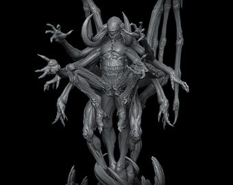 Death King | Demon God Miniature | Rocket Pig Games | Death Haven | 3d Printed Resin Mini | Fantasy | DnD | RPG