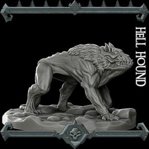 Hellhound | Demon Devil Beast Miniature | Rocket Pig Games | 3d Printed Resin Mini | Fantasy | DnD | RPG | TTRPG | Tabletop