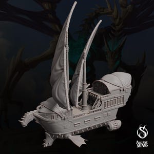 Rickonolite Dirigible Sharp Blimp | Massive Airship with Playable Interior and Exterior | DnD | Terrain | TTRPG | Fantasy | Spelljammer