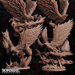 Flamehawk | Miniature Phénix de Feu | Éditions Sordane | Des terriers ci-dessous | Mini résine imprimée en 3D | Fantaisie | MdD | RPG