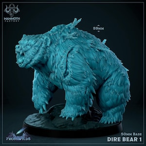 Dire Bear | Snow Beast Miniature | Mammoth Factory | Frostwilds | 3d Printed Resin Mini | Fantasy | DnD | RPG | TTRPG | Tabletop