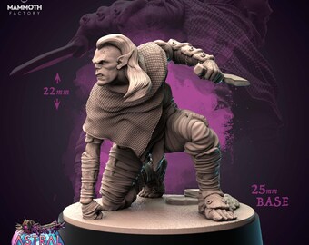 Gyth Adept | Gith Rogue Ranger Miniature | Mammoth Factory | Astral Voyage | 3d Printed Resin Mini | Fantasy | DnD | RPG | TTRPG