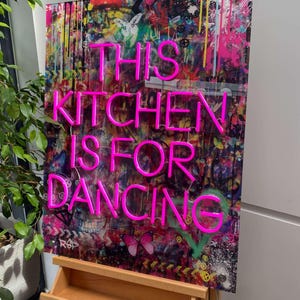 Neon Kitchen Dancing Sign: Fun Home & Party LED Wall Decor