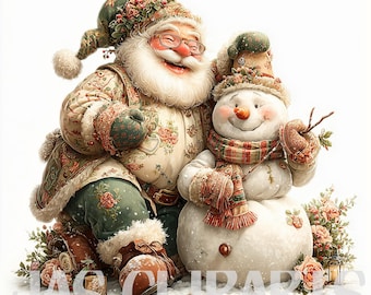Whimsical Christmas Clipart: Funny Holiday Graphics (Digital Download - 14 PNGs)