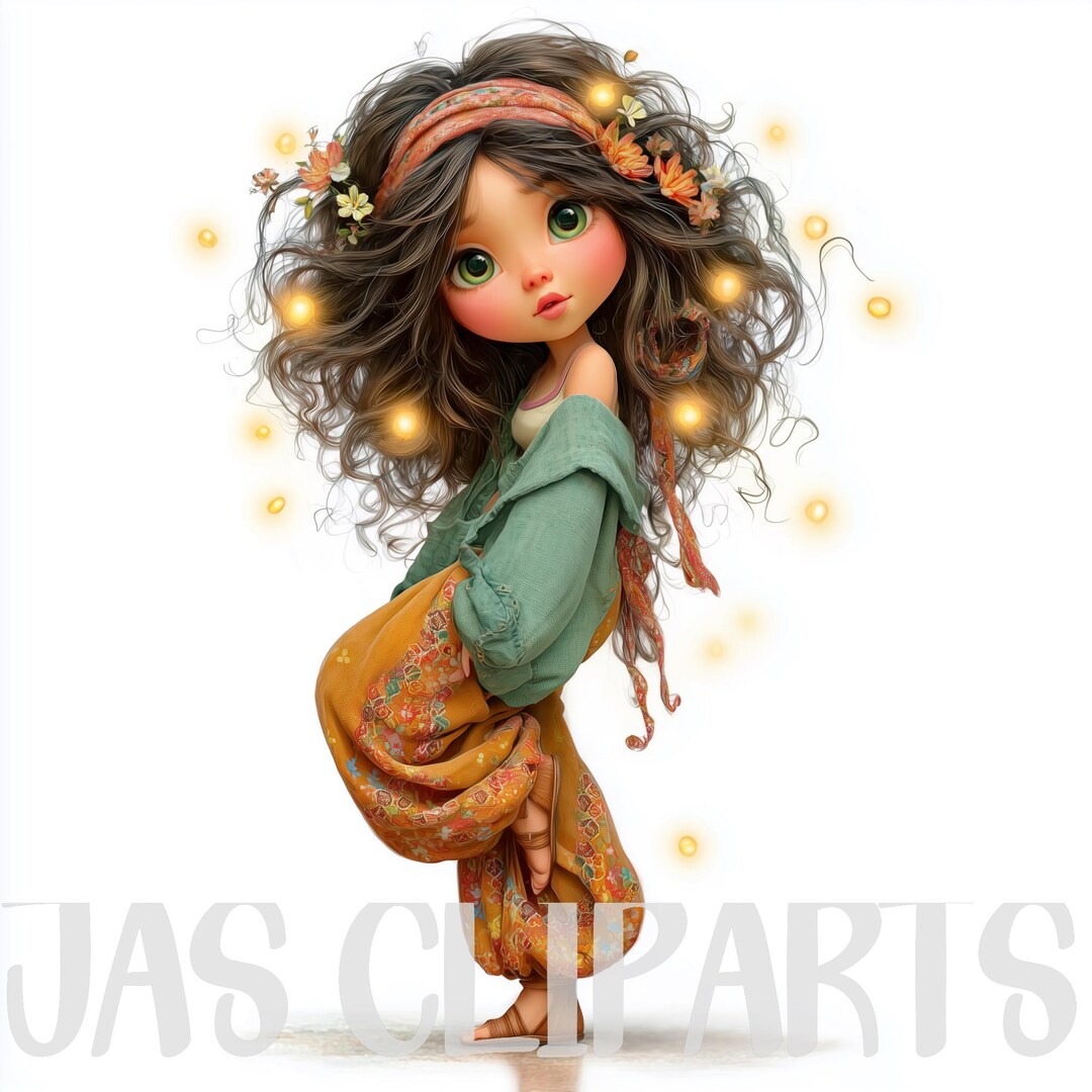 11 Kids Clipart PNG Bundle: Fashion Dancing Whimsical Girl Clipart ...