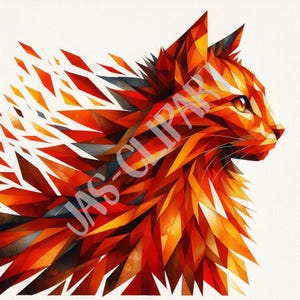 Clipart chat d'Halloween fougueux - chat automne PNG pour sublimation, conception de T-shirt effrayant, art animalier automne mignon, scrapbooking, téléchargement numérique
