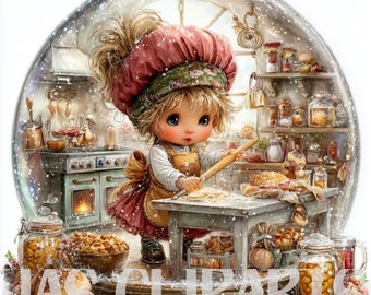 15 Christmas Baking Clipart PNG: Holiday Cookie Clip Art, Baking Illustration, Cute Bakery Clipart Digital Download-Commercial Use