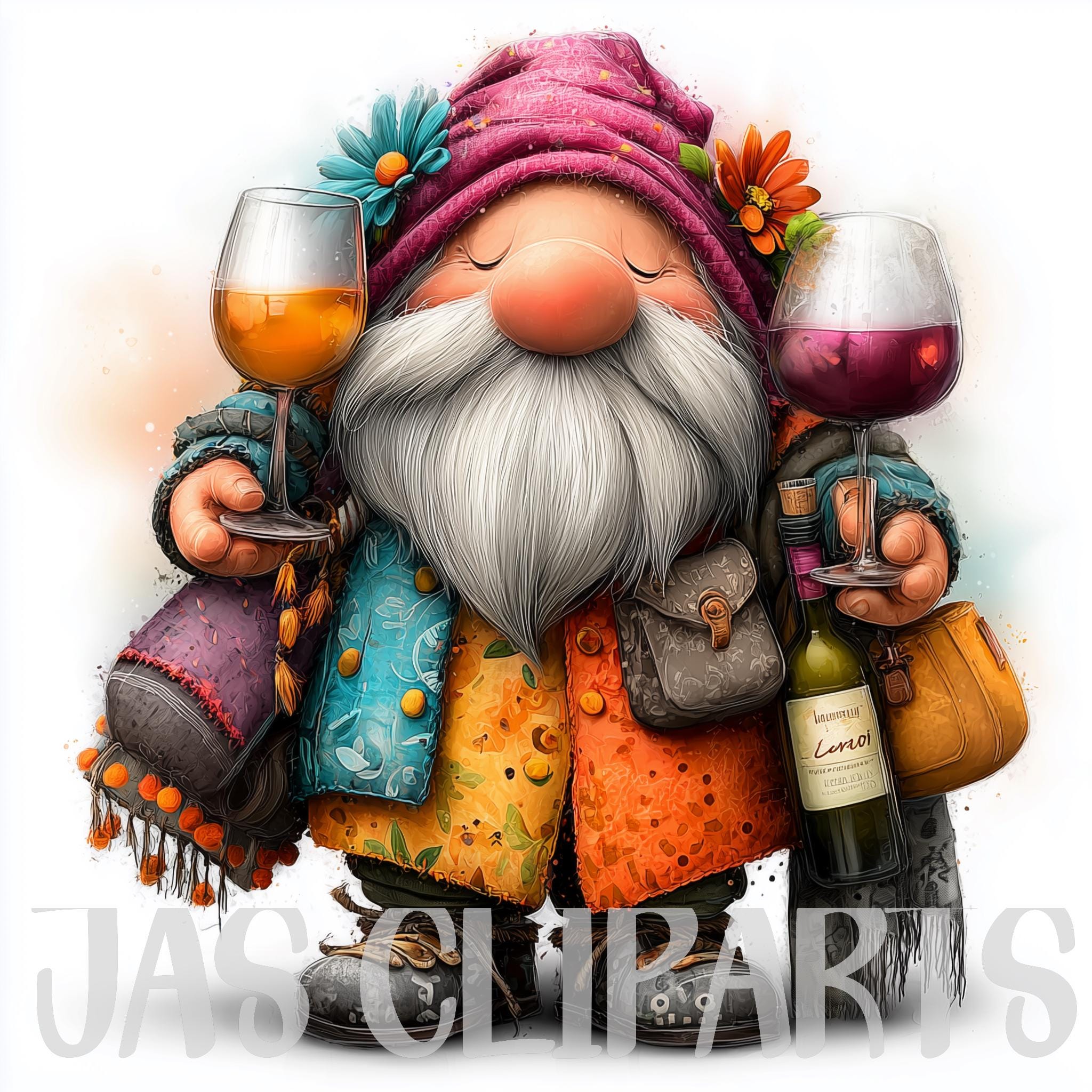 22 Autumn Gnome Clipart: Cute Winter Fall Harvest Gnome Bundle With ...